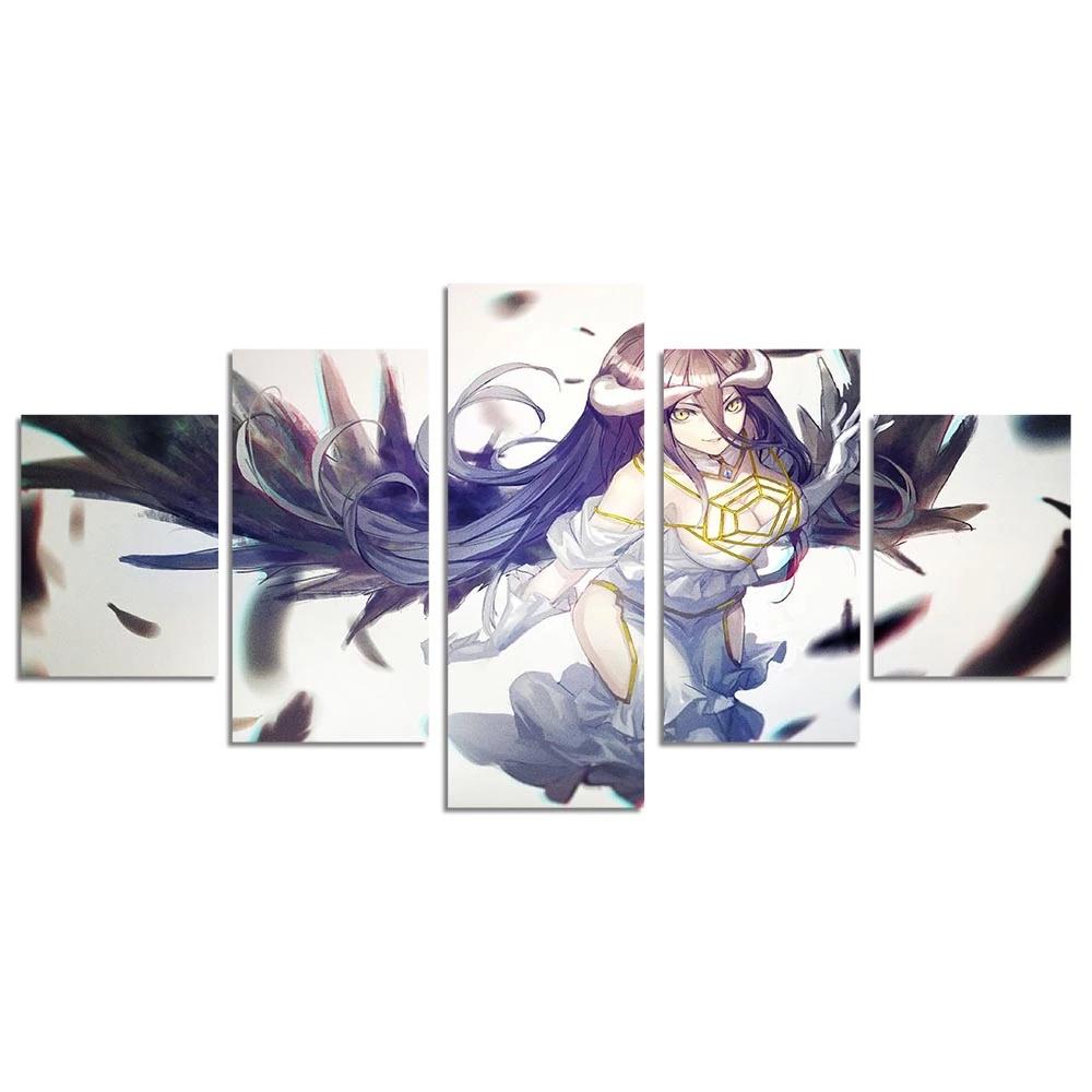 

Living Room Home Decor 5 Pcs Japanese Anime Overlord Albedo Posters HD Prints Wall Art Picture No Frame Modular Canvas Painting 20x35 20x45 20x55cm