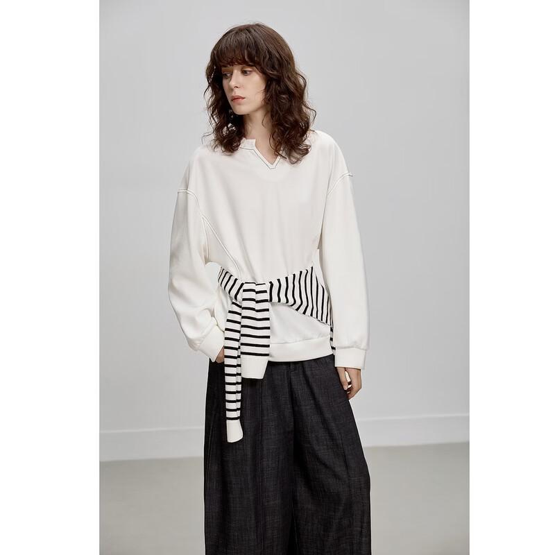Demana Damen V-Ausschnitt Lässiger Lockerer Pullover