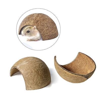 Small Pet Toy Coconut Shell Hamster Nest Natural Coconut Shell Hamster House  Hamster