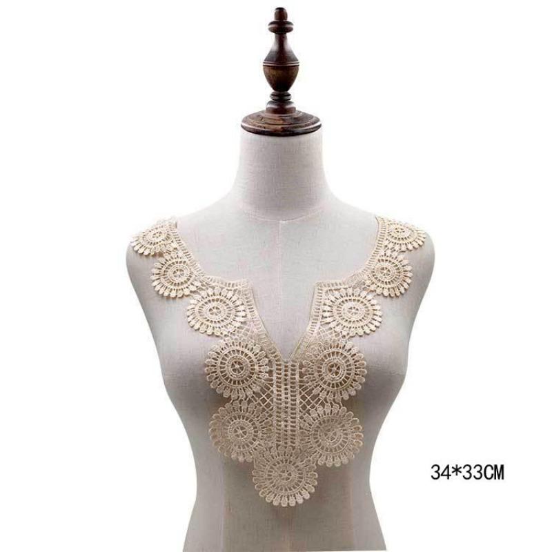 Rochie cu Guler din Dantelă Originală Vintage Meșteșug de Cusut Decolteu Guler Pulover Aplice Ornamente Scrapbooking 1Piece white