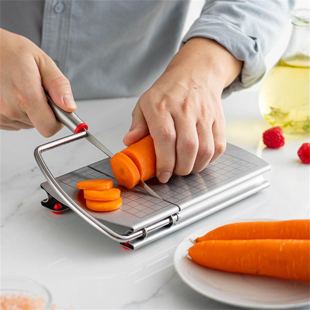 Stainless Steel Cheese Cutter with Scale Cheese Butter Slicer Vegetable Fruit Cutter (No FDA Certified, BPA Free)
