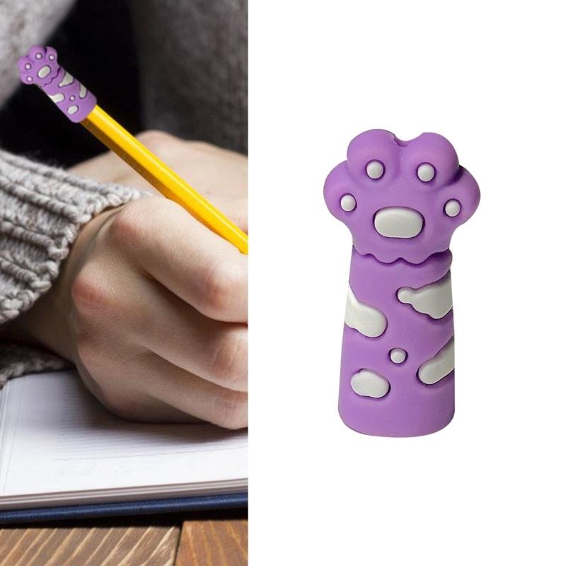 6 Pcs Cartoon Cats Claw Pencil Caps Silicone Pencil Toppers Pencil Tip Protective Cover School Office Supplies for Kids