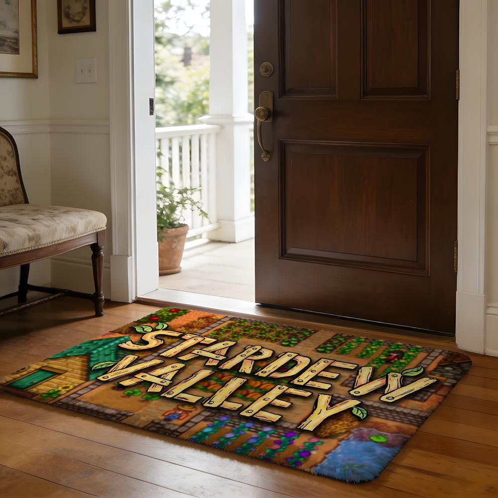 Floor Mat Soft Flannel Rug Non Slip Absorbent Mat for Bathroom Bedroom Home Decor Hot Anime S Stardew V Valley