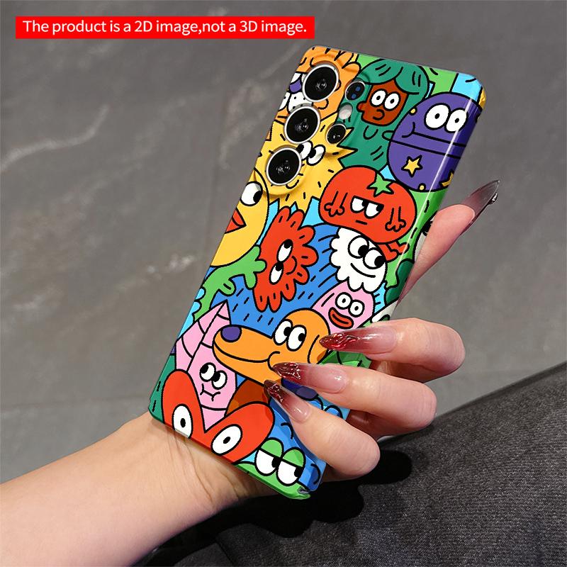 2DFlat Samsung phone case Colorful Cartoon Characters Phone Case Applicable to Galaxy S22 S23 S24 S25ULTRA S26 A12 A13 A14 A15 A16  A34 A35 A54 A55