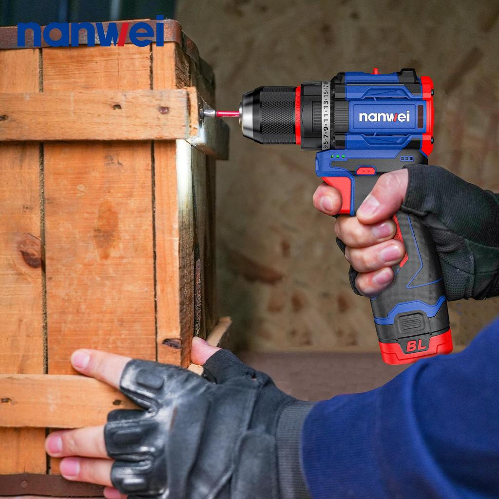 NANWEI 45N Electric drill 10 mm with two-speed function, 16V, brushless motor