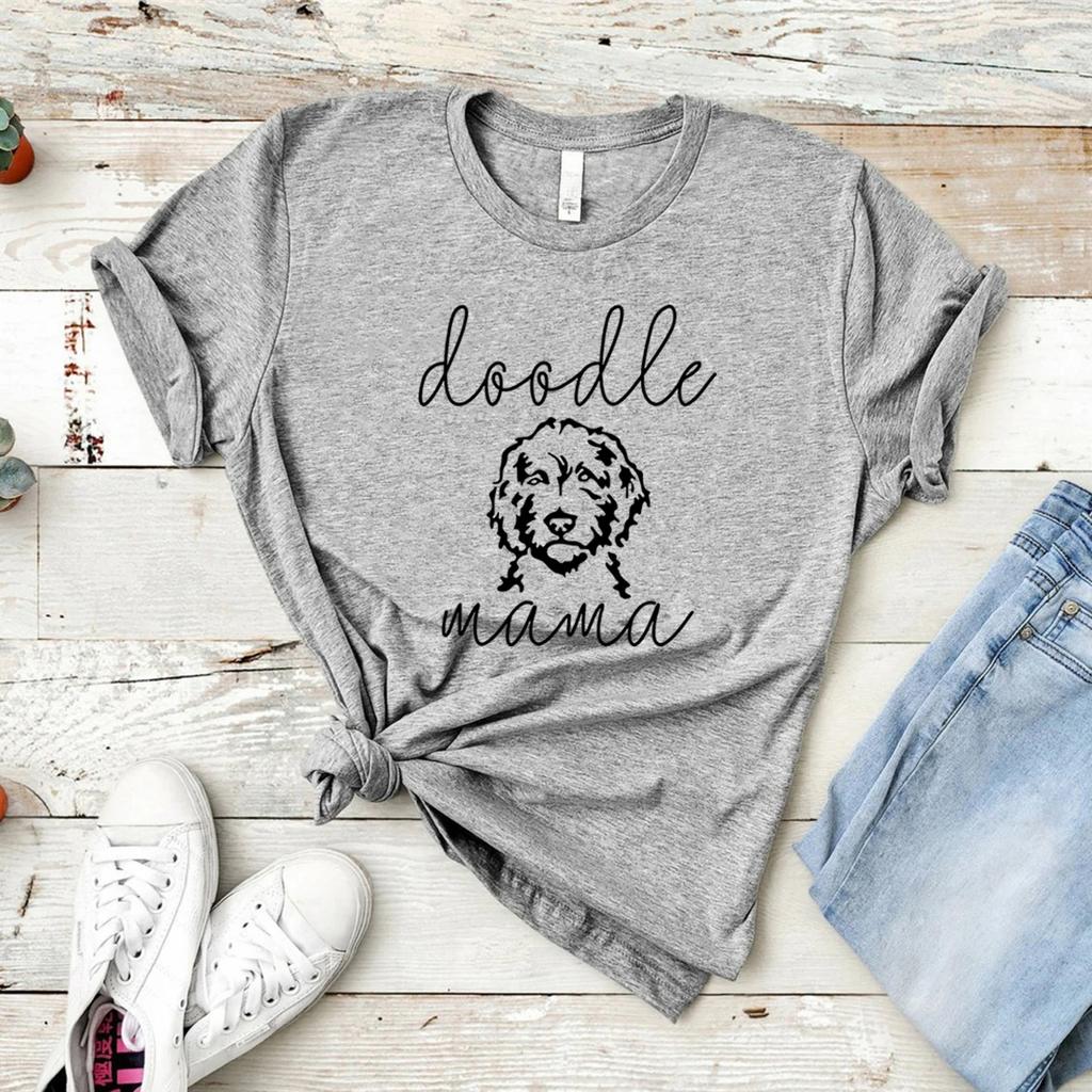 Doodle Mama T-shirt Doodle Mom Shirt Women Graphic T Shirts Short Slevee Vintage Top Dog Lover Gift