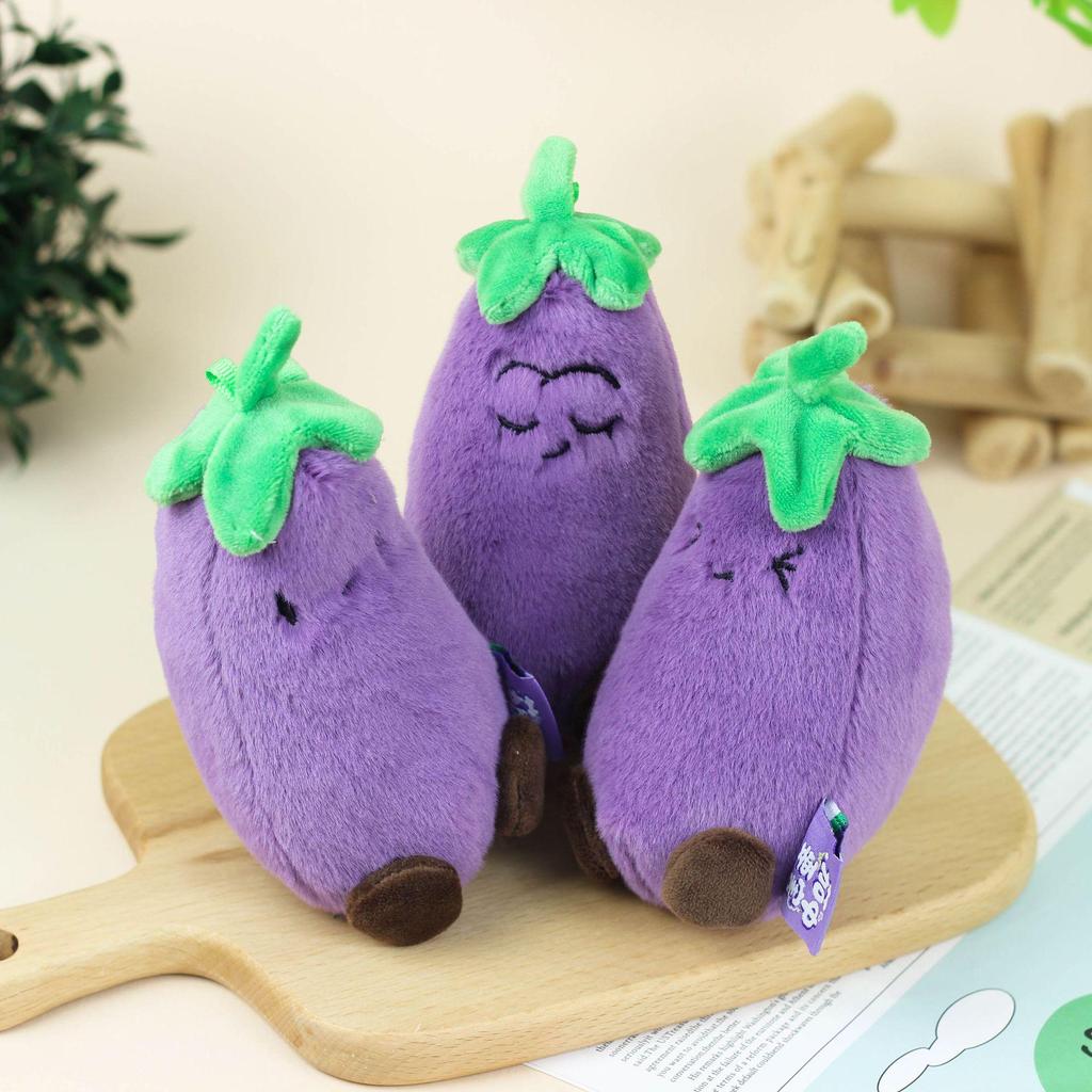 Cartoon Pumpkin & Eggplant Scented Plush Keychain Toy Ornament