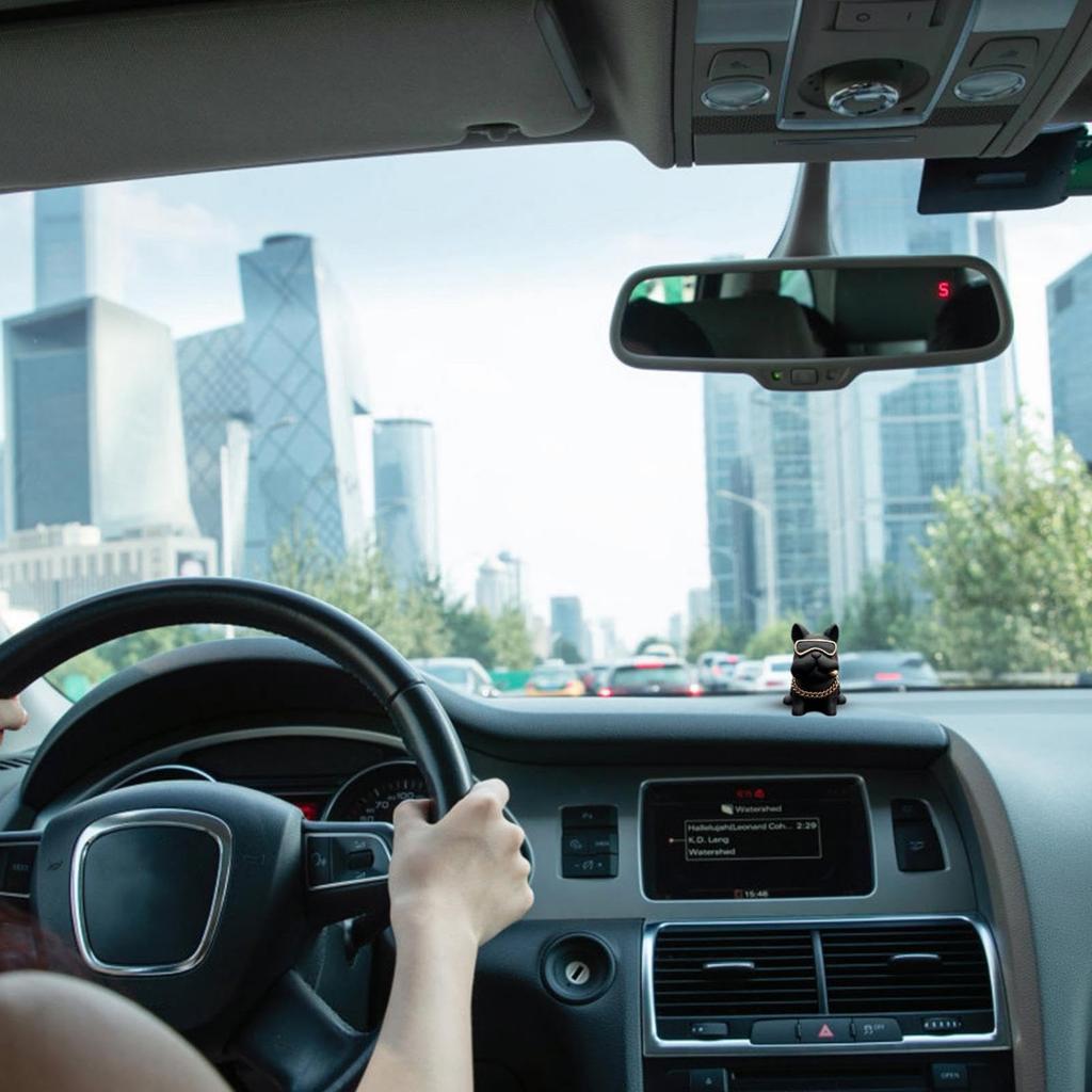 Cute Bulldog Decoration for Car, Car Rear Mirror Decoration, Car Hanging, Cute Resin Bulldog