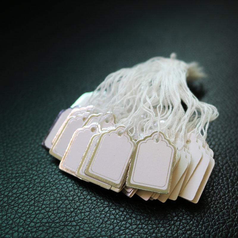 Fan-Shaped Jewelry Price Tags with Gold & Silver Edges