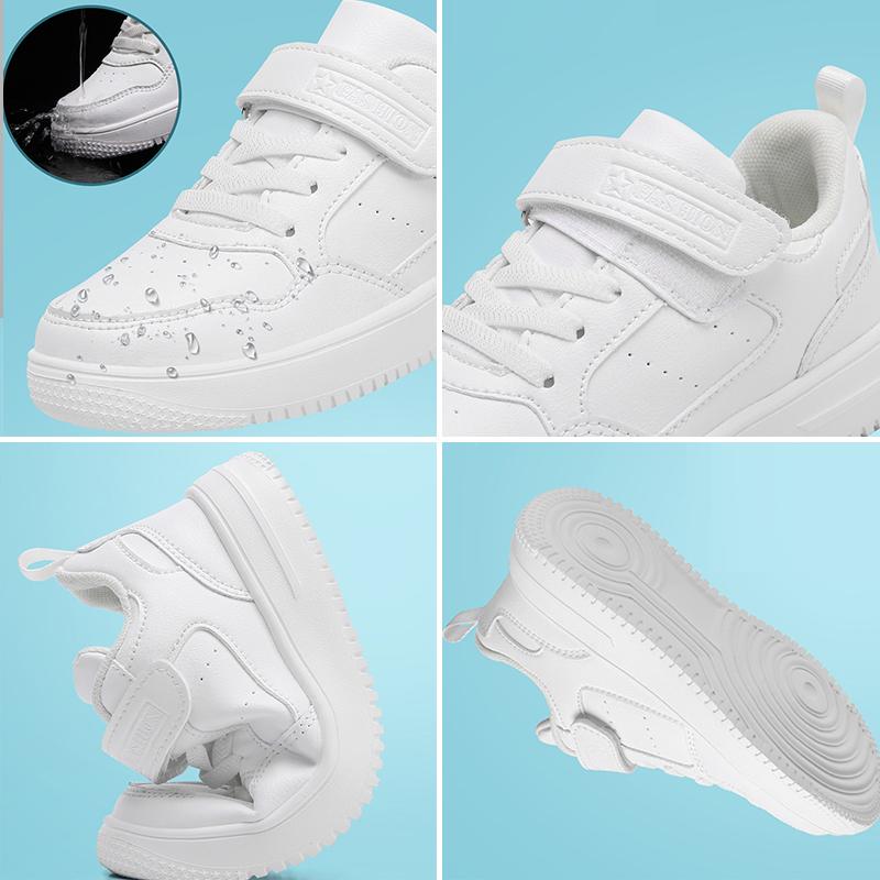 Jungen Schuhe Sneaker Leder Kinder Bequeme Flache Schuhe Schwarz Weiße Schuhe für Kinder Mädchen Schule Walking Schuhe Rutschfest