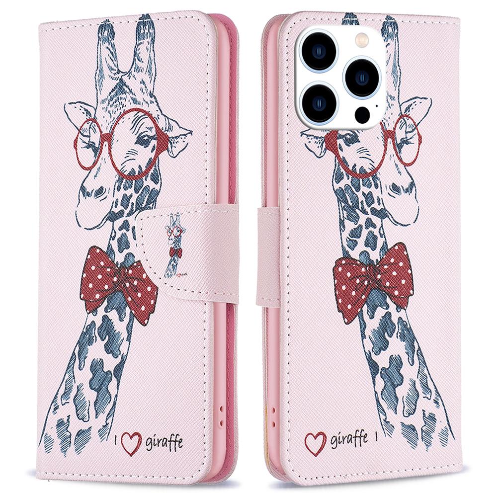 For iPhone 16 Pro Max Case Pattern Print PU Leather Phone Cover with Wallet
