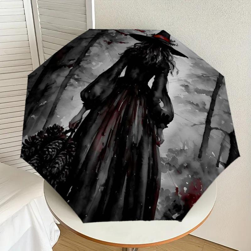 

1pc Witch in the Forest Umbrella with Plastic Handle,Suitable for All Seasons Home Travel Outdoor UmbrellaDD961