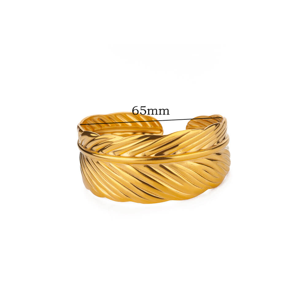 

Stainless Steel Wings Bangle Bracelet for Women Gold Color Open Adjustable Cuff Bracelets 2024 Vintage Zircon Accessories Gift 58-60mm