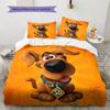 Statečný pes Courage a Scooby-Doo Vzor Povlečení Sada prošívaných přikrývek Domácí dekorace Dárek (1 * povlak na peřinu + 2 * povlak na polštář bez jádra)