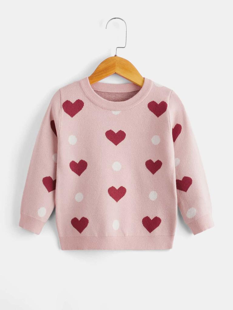 Spring and Autumn Children's Crew Neck Sweater Girls' Foreign Love Bottom Pullover Knitwear Children's Clothing
