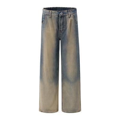 Hip-hop Washable Old Jeans Men's Genderless Autumn Loose Floor Trousers