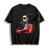 My Cat Never Broke My Heart Skeleton Lady Black Cat Tee Pure Cotton T-shirt