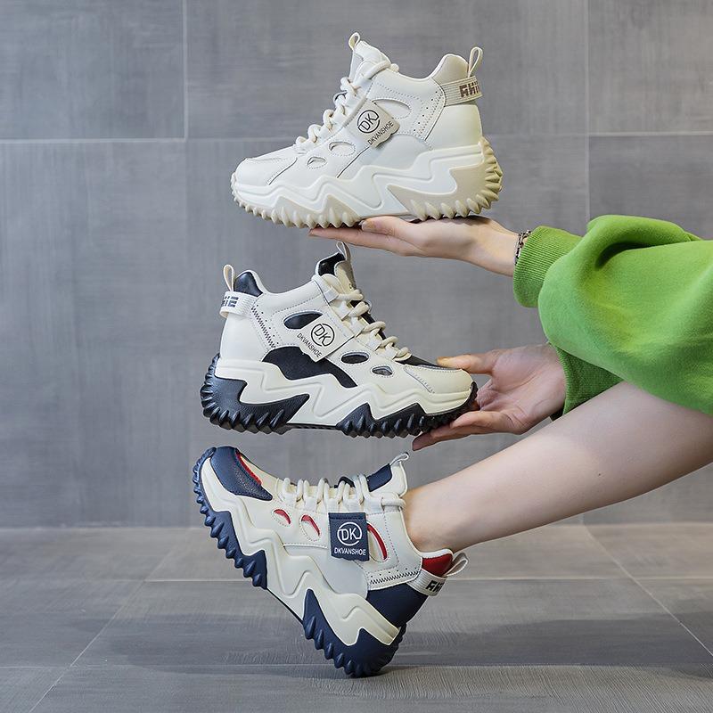 Schuhe Damen Herbst und Winter Neu Vielseitig Bequem Atmungsaktiv Dicksohlig Sport Student Lässige Schuhe Damen Höhenverstellung