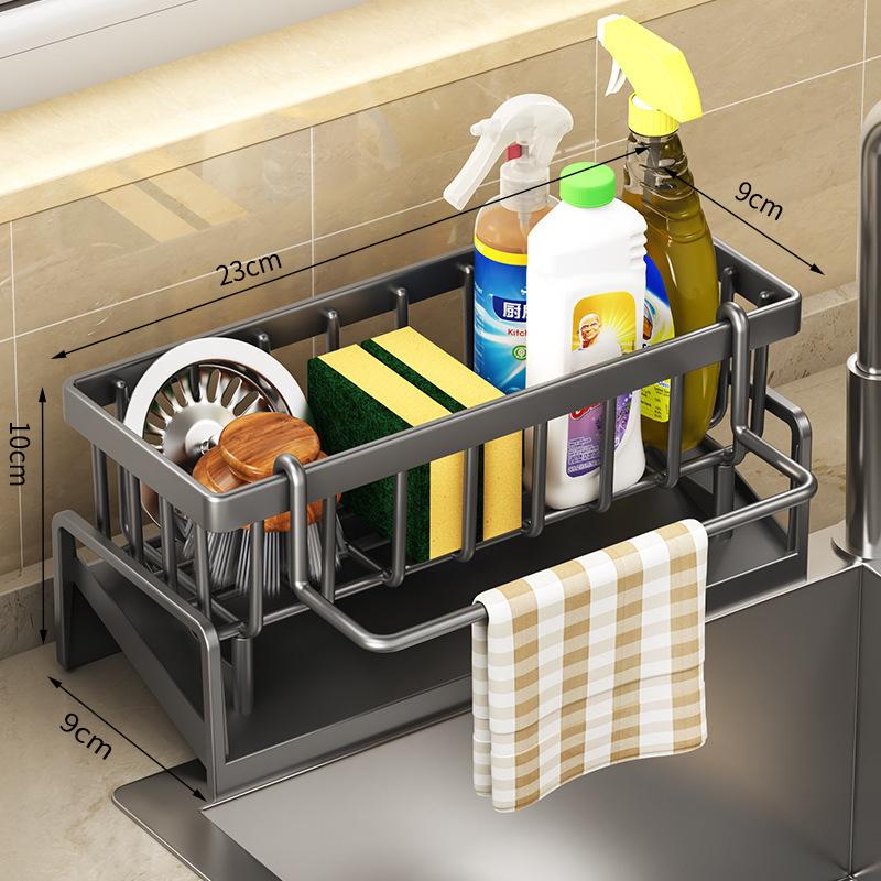 Tap Mounted Shelf for Home Kitchen Accessories Kitchen Spice Storage Shelf with Drainage Rack Installation Sink Organizer