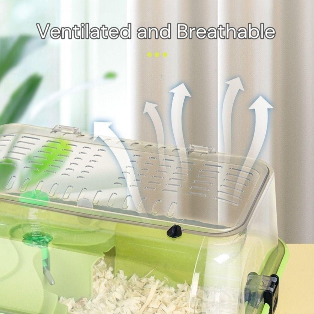 Doppelschichtiges Hamsterhabitat Klarsichtdeckel Kleintierhaus Tragbarer Hamsterkäfig für Kleintiere