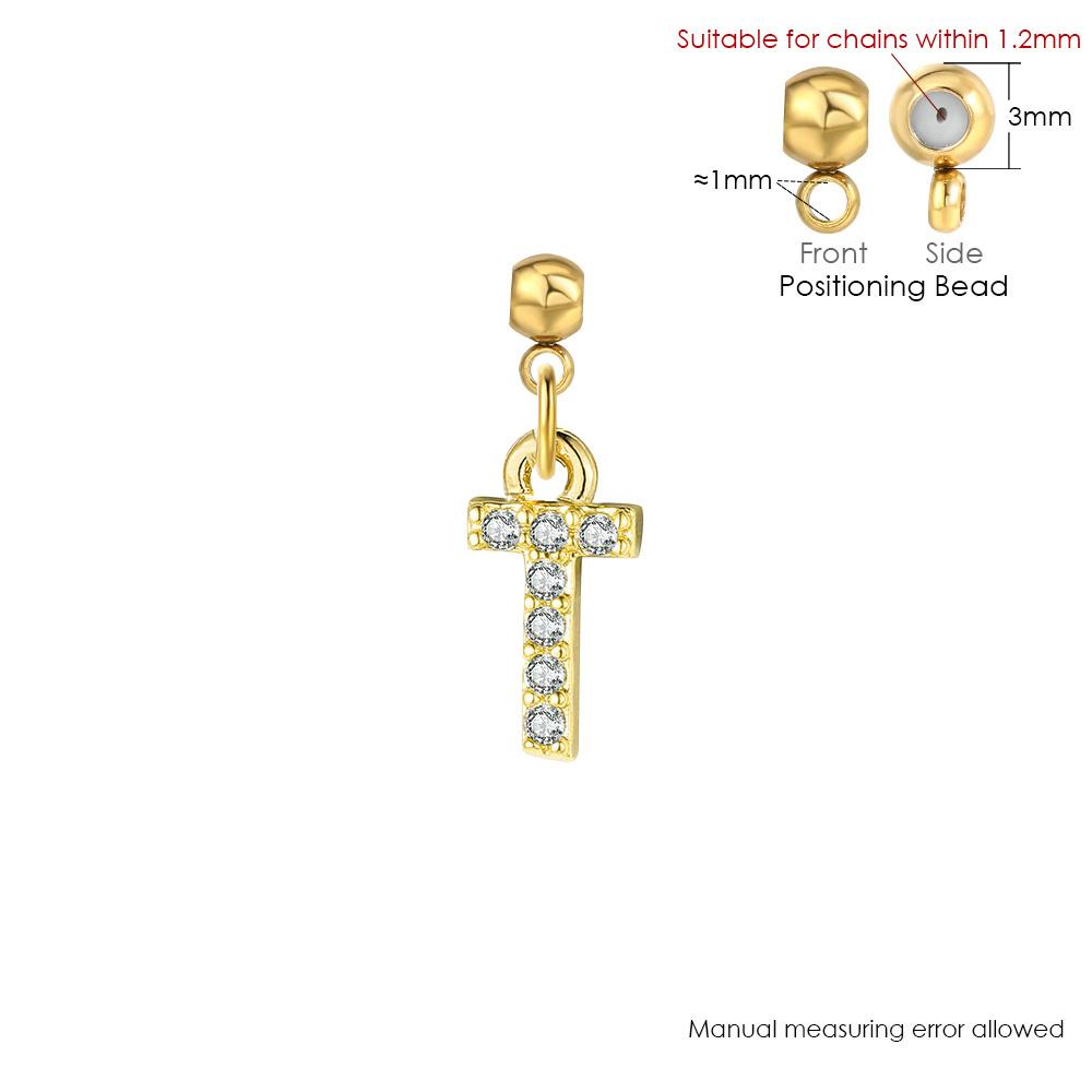 Trendy Letter Cubic Zircon Pendant For Women Positioning Charm Bracelet Necklace DIY Making Jewelry Accessories