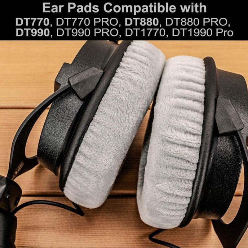 Soft Earpads Compatible For Beyerdynamic Dt990 / Dt880 / Dt770 Pro Earphone Memory Foam Earcups Easily Replaced Ear Cushion