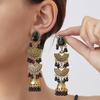 European & American Bohemian Metal Tassel Earrings - Trendy Round Niche Studs for Women
