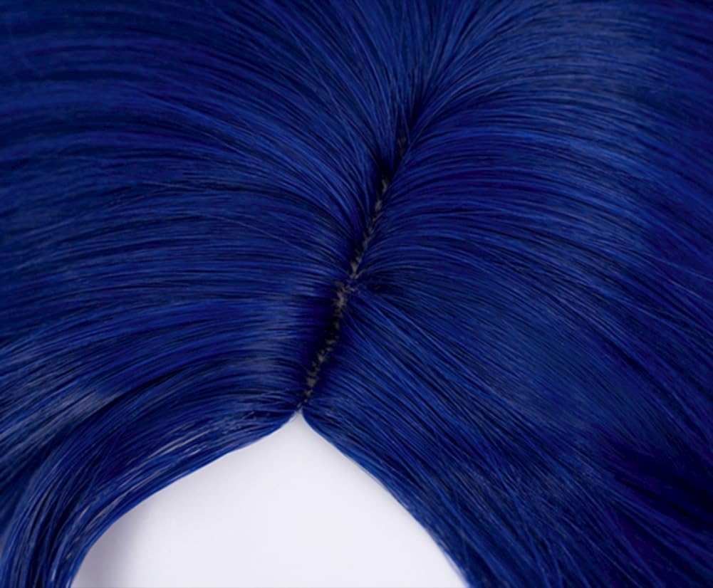 Shuji Ito Cosplay Wig, Heat-Resistant, Costume Accessory, Parties, Events, Costumes, Photoshoots, Festivals, with Net (Blue, Purple, White)