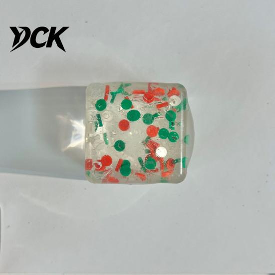 Anxiety Relief Gadget Christmas Ice Cube Squeeze Toy, Confetti Filled Stress Squeezing Cubes Slow Rebound Clear for Reduction Sequined Toy