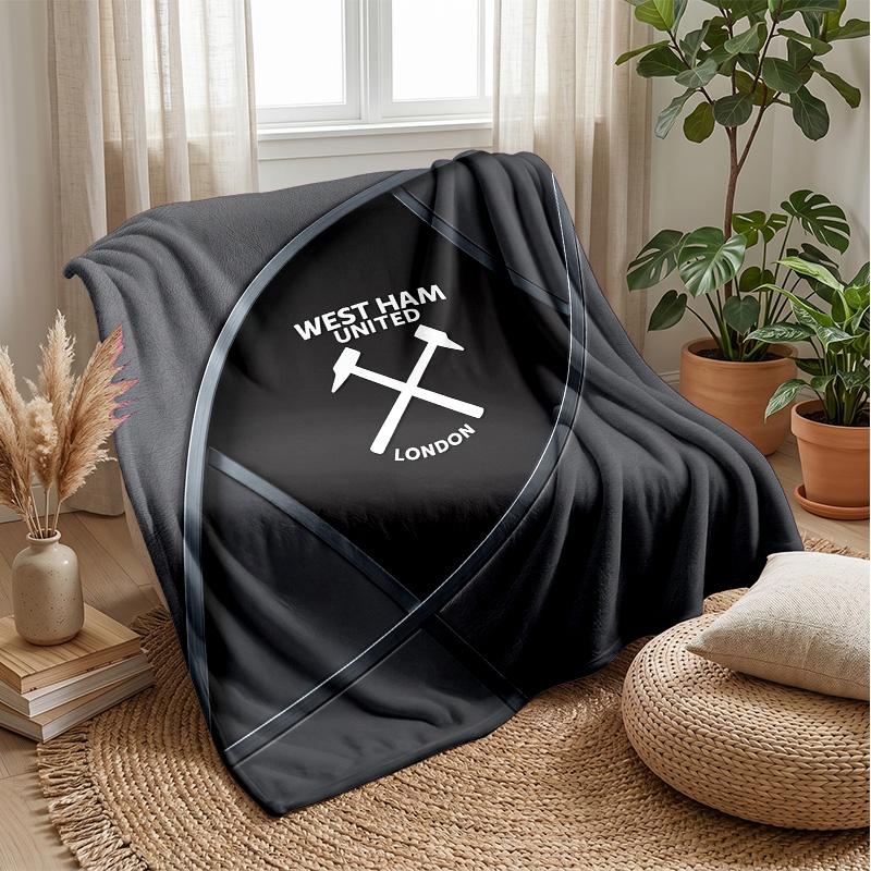 Coperta in Flanella con Stampa West Ham United, Morbida Calda Leggera Coperta da Divano Letto Campeggio