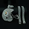 European and American Pittsburgh Steelers Football Helmet Alloy Pendant Necklace