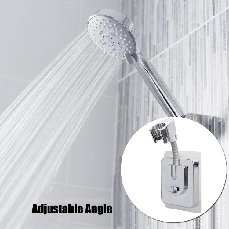 Adjustable Angle Wall Mounted Shower Head Holder No Drill Installation Strong Adhesive Bathroom Shower Head Bracket Rack