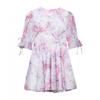 Womens Floral Chiffon A-Line Mini Dress With U-Neck High Waist Sleeveless Streetwear
