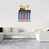 Home Office Decor Wall-Mounted Metal Medal Display Rack With "NEVER GIVE UP" Iron Trophy Storage Holder Key Hook Medal Hanger