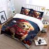 Golden Retriever Christmas Scene Bedding Duvet Cover Set  (1*Duvet Cover 2*Pillowcases, without duvet insert)