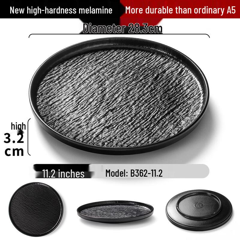 MOLUONA Commercial Melamine Flat Dinner Plate