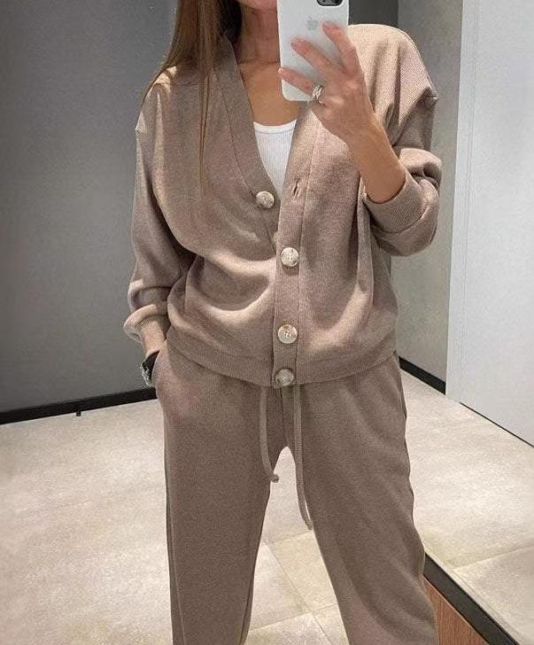 2025 Autumn/Winter Women's Casual Sports Cardigan Set
