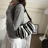 Trendy High-quality Colorful Striped Tote Bag Stylish Shoulder Bag For Daily Use