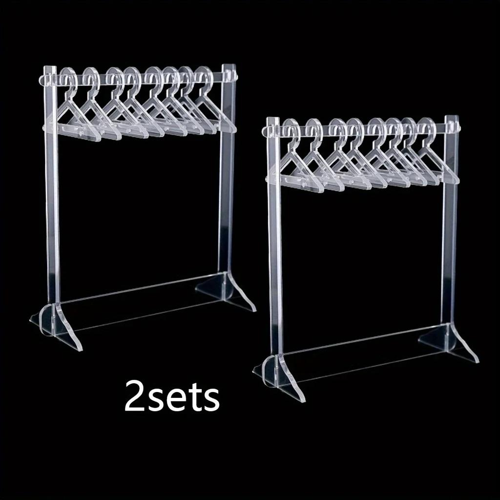 1set/2sets Acrylic Creative Jewelry Racks, Coat Hangers Shape Earring Racks, Cute Gift For Women And Girl, Home Shop Decor