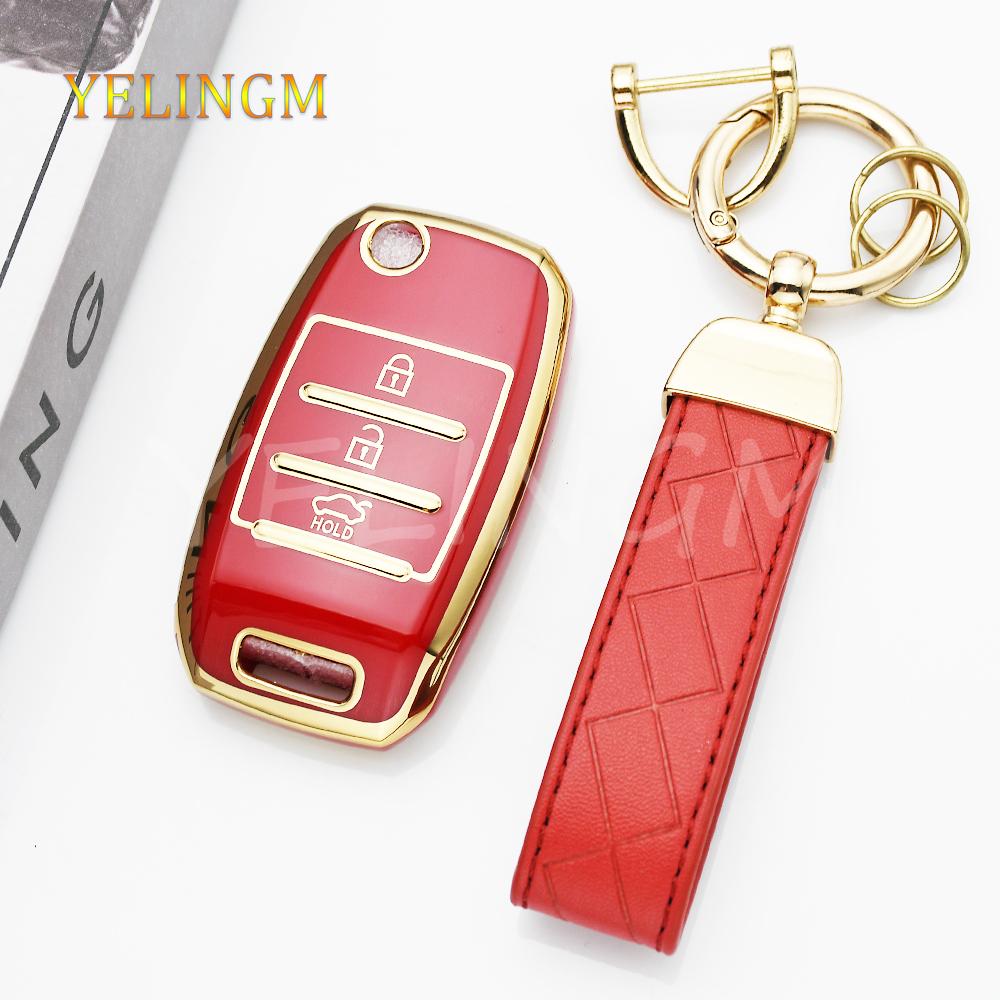 Tpu 3 4 Buttons Shell For Kia Rio 3 Ceed Cerato K2 K3 K4 Sportage Picanto Optima Sorento Forte Stinger Car Flip Key Case Cover