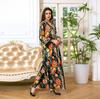 AB359 Stylish Long Robe with Feather Details: European & American Muslim Fashion