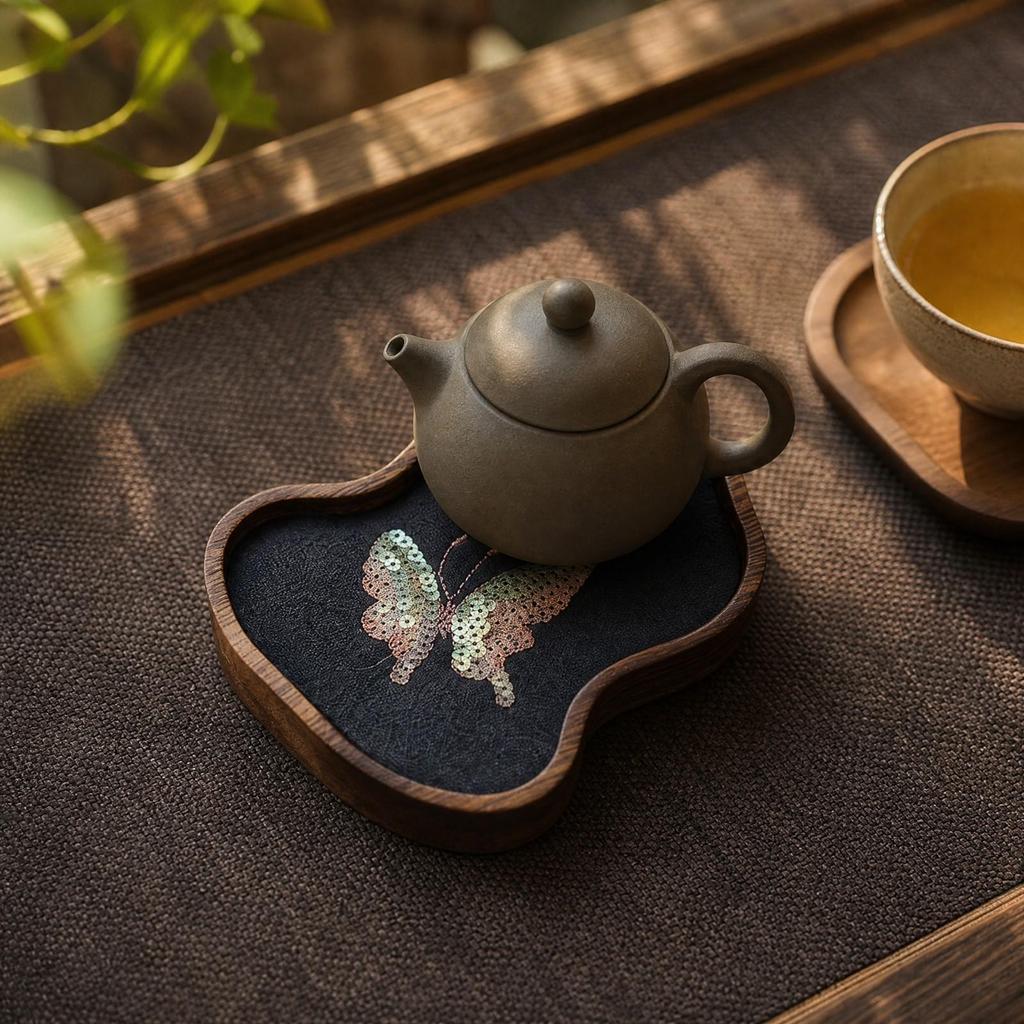 Walnut Wood Tea Tray Wooden Dry Brewing Sturdy Elegant for Tabletop