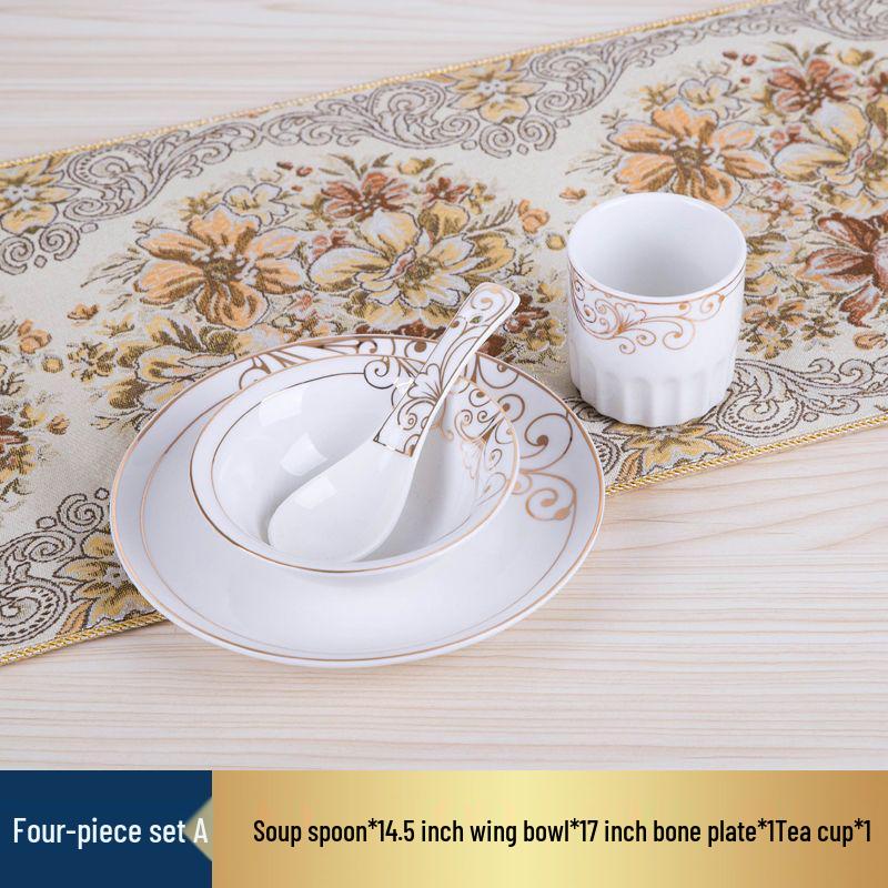 Luxury Ceramic Dinnerware Set: Plates, Bowls, Spoons & Cups for Restaurants & Clubs
