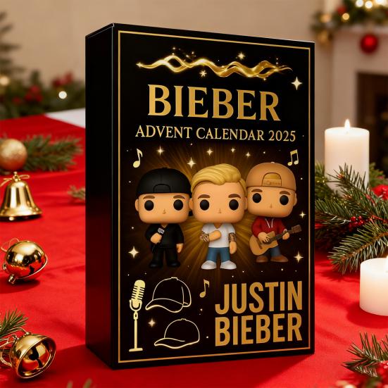 Christmas Advent Calendar 24-Day Countdown Box with Acrylic Ornaments Fun Countdown Decor for Tree Home Car Fans Gift