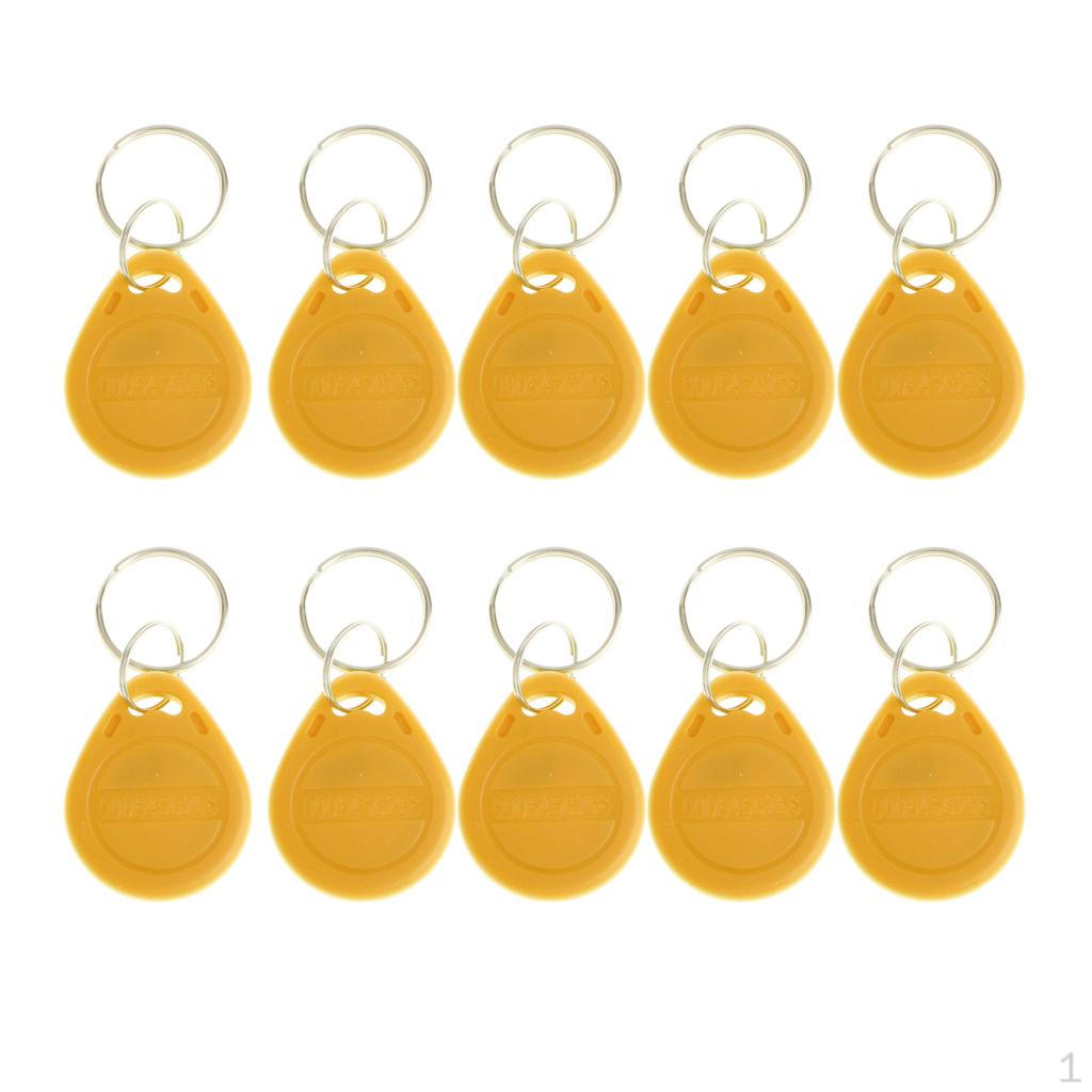 

ID Tags Key Fobs for Door Gate Access System, PACK of 10 жовтий