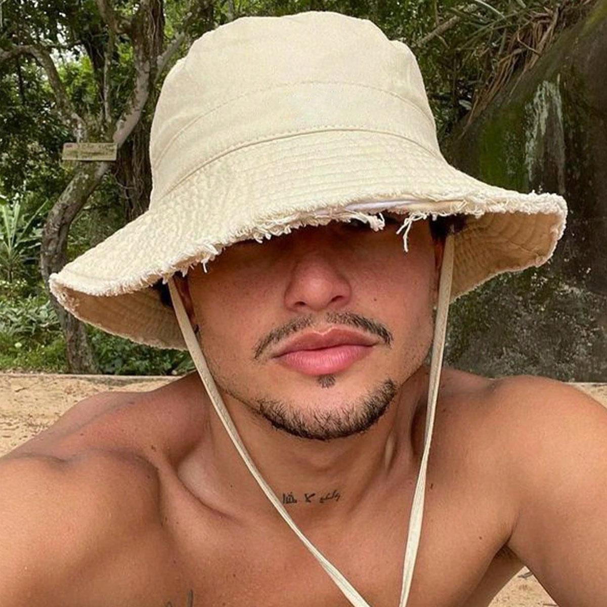 Mode Mannen Vissershoeden Opvouwbare Bob Bucket Hoed met Grote Rand Zonbescherming met Verstelbaar Kin Touwtje Petten Strand Vissen Gorras Hoed One Size beige