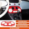 Red ABS Interior Air Conditioner Button Panel Trim Cover For Fiat 500 2016-