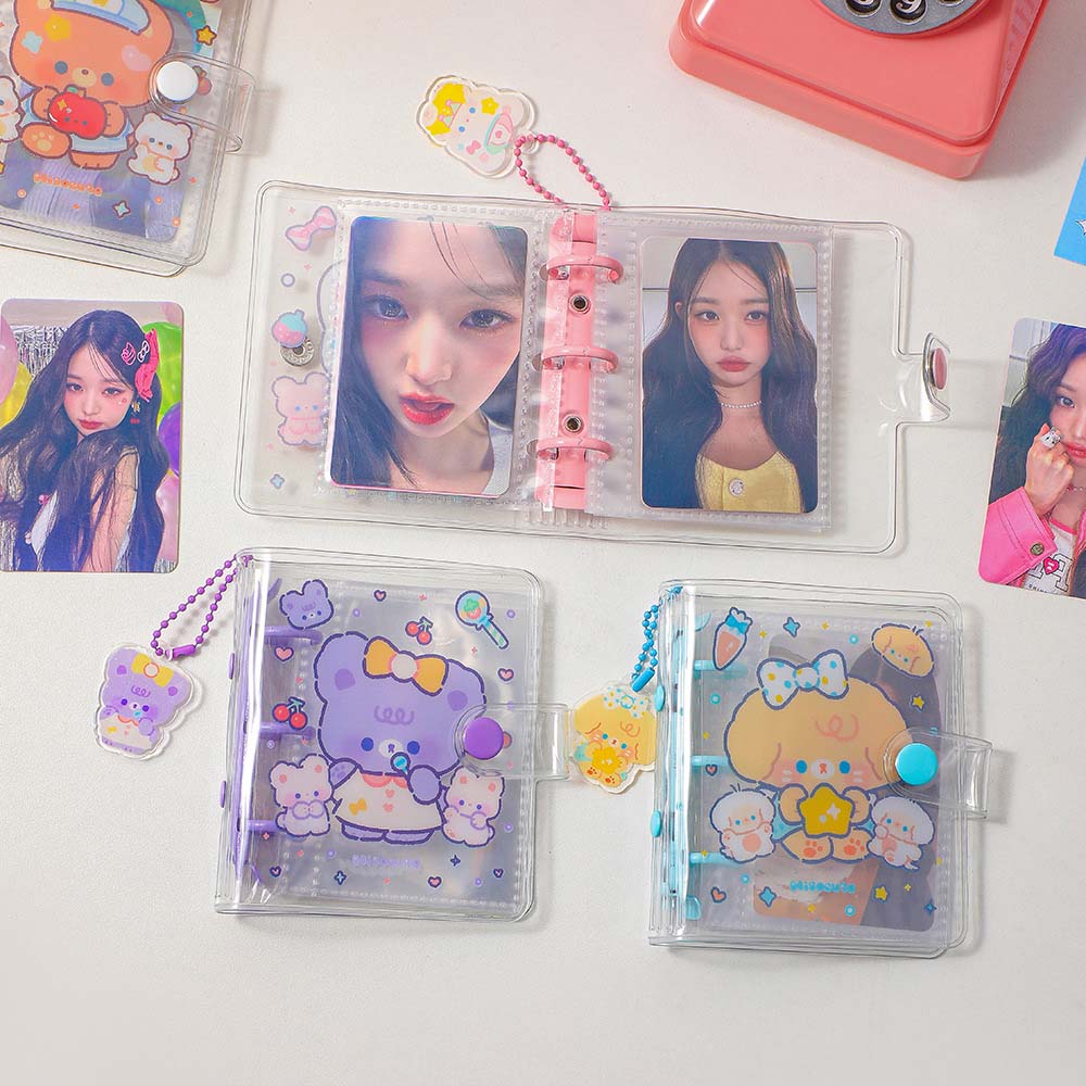 

Корейский стиль мультфильм прозрачный фотоальбом держатель для фотокарточек идол фотоальбом студент