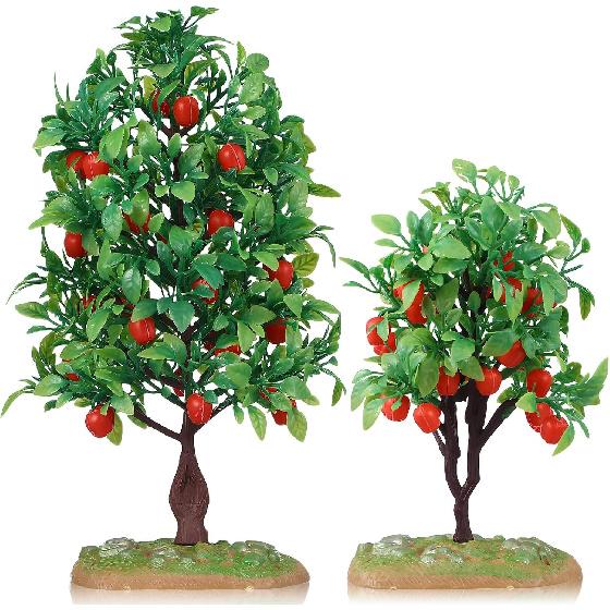 MAGICLULU 2pcs Mini Artificial Apple Trees Realistic Simulation Apple Trees Simulation Fruit Tree Micro Landscape Apple Trees for Landscaping Home