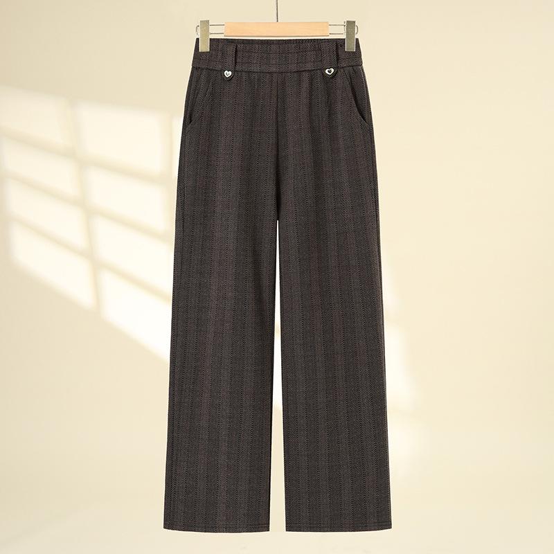 

Mom s Spring & Autumn Straight-Leg Pants: Casual Loose Fit for Middle-Aged & Elderly Women 3XL (120-130 kg)
